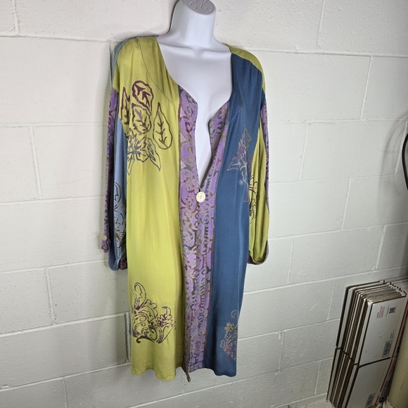 Soft Surroundings Batik Print Artsy Beachy Duster Kimono - Picture 8 of 9